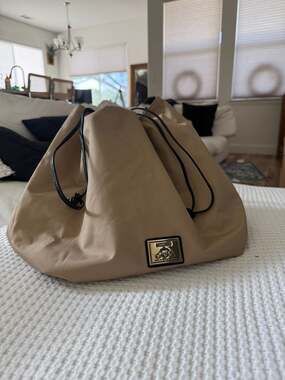 Vintage Moschino Redwall Nylon Drawstring Tote Bag
